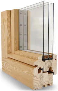 Fenêtre en  bois, triple verre